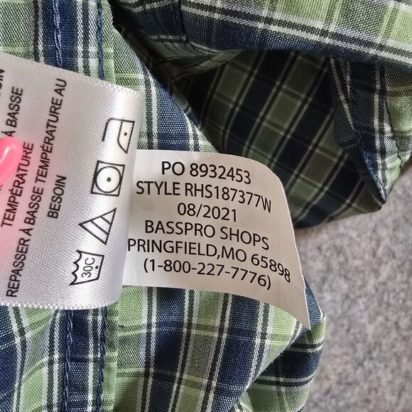 Redhead Green Blue Plaid Long Sleeve Shirt Size 2XLT Men’s Zip Pocket Poly Blend - Picture 6 of 9